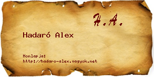 Hadaró Alex névjegykártya