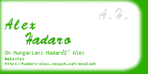 alex hadaro business card